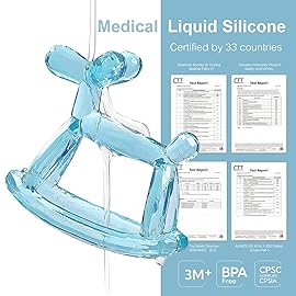 Miraloop Crystal Jelly Baby Teether - Teething Toys 3-6 Months Food Grade Silicone Teether with Storage Box and Pacifier Clip, Safe for Babies (Citrine Clip+Box)