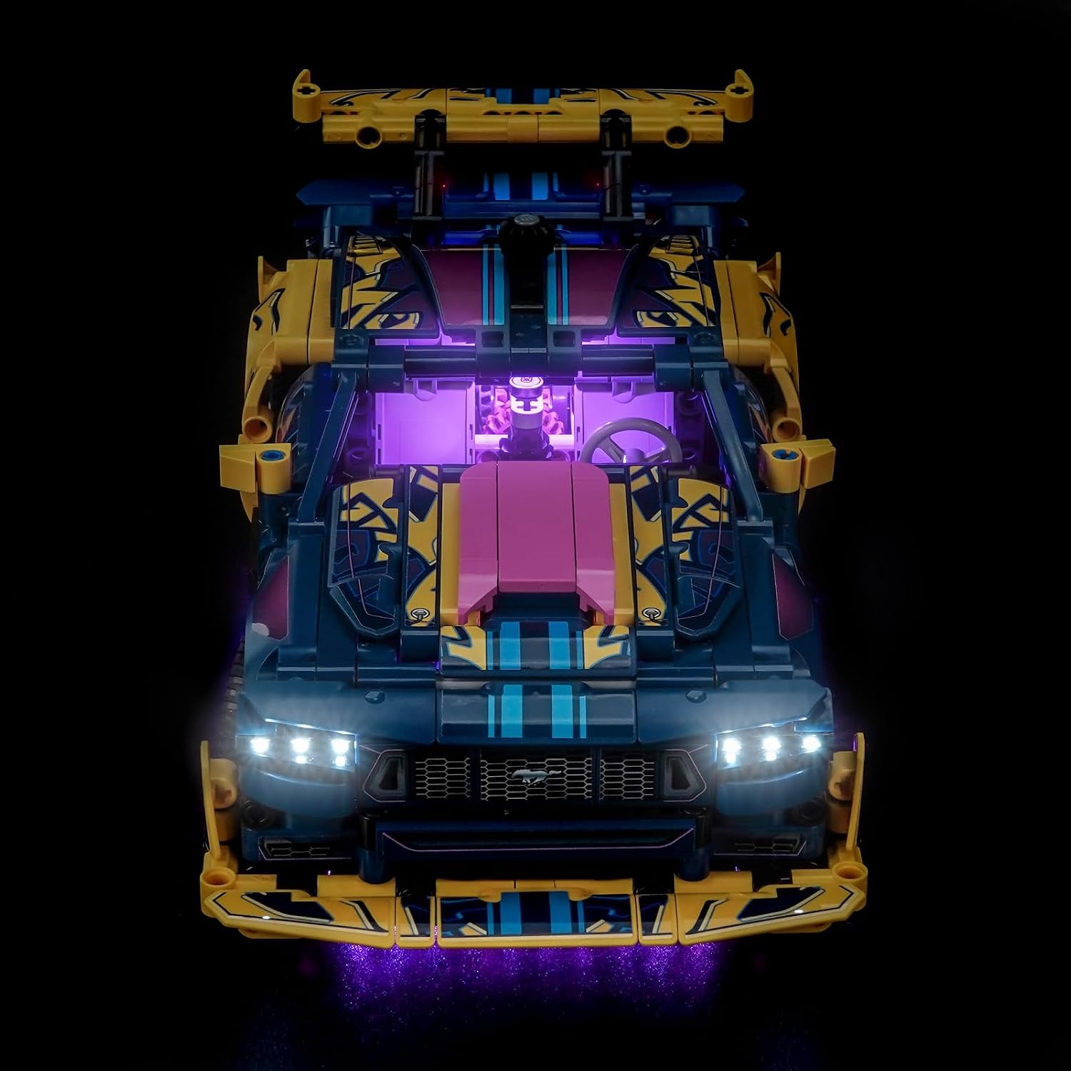 Upgraded Led Light Kit Compatible with LEGO Custom Garage Ford Mustang GT Car Building Set, RC Version Compatible with LEGO 42236 (Model Not Included)