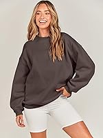 Vista 7 de ANRABESS Sudadera de gran tamaño para mujer, cuello redondo, Y2K, con forro polar, casual, cómoda, ropa de otoño 2025