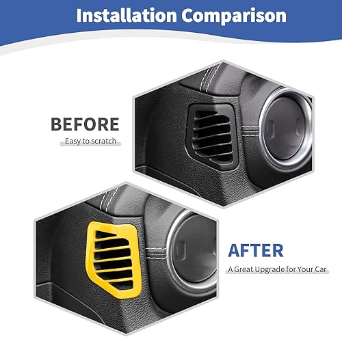 Miniatura 9 de Jeliker Cubierta lateral de aire acondicionado, accesorios interiores ABS para Jeep Wrangler JL JLU 2018-2022 para Jeep Gladiator JT Orange Sport