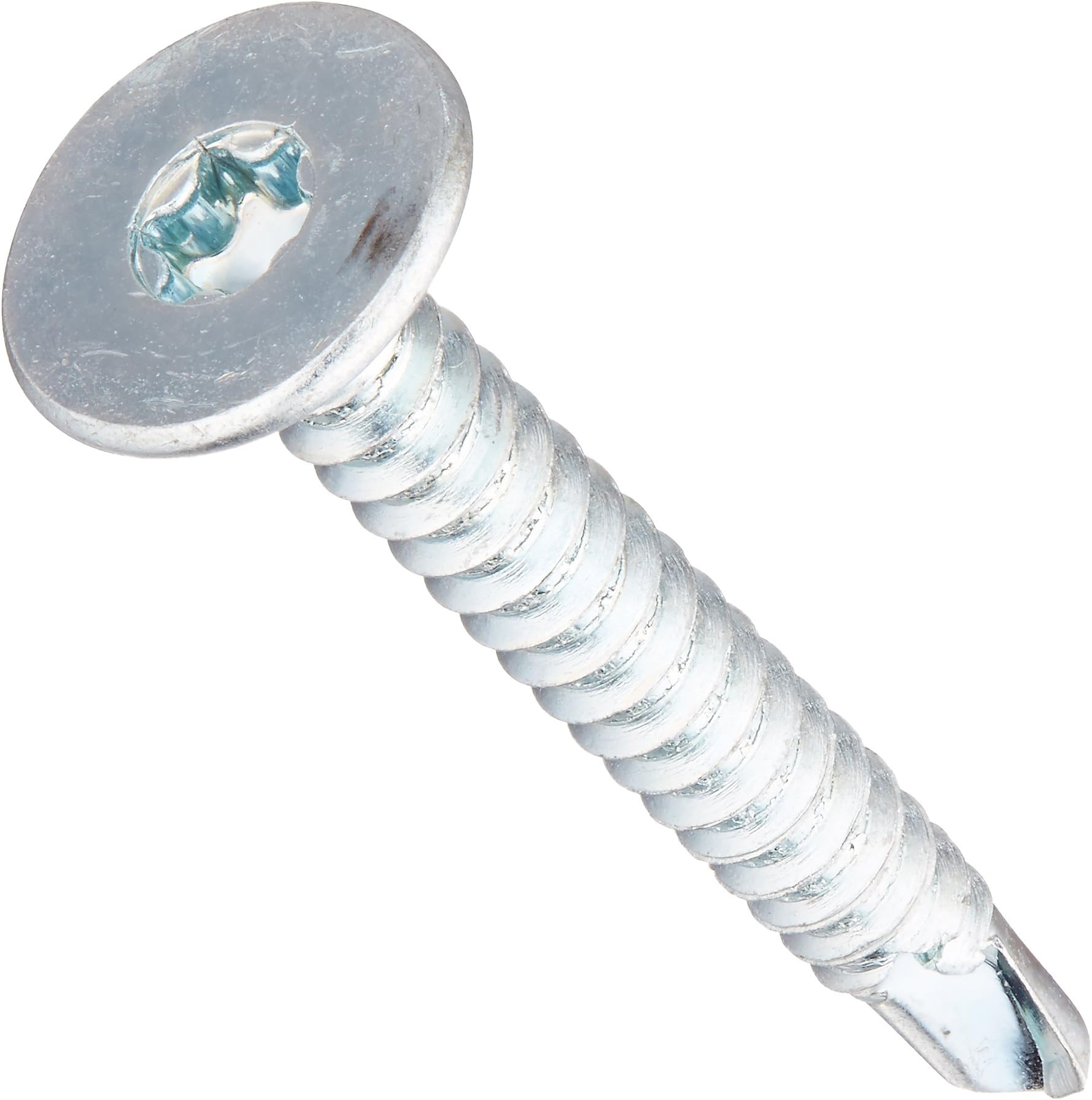 Small Parts 1016KWTF Steel Self-Drilling Screw, Zinc Plated Finish, Wafer Head, Star Drive, #3 Drill Point, #10-16 Thread Size, 1" Length (Pack of 50)