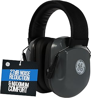GE Protective Earmuff NRR 27dB Hearing Protection Adjustable & Soundproof for Shooting, Work, Industrial Use ANSI S3.19-1974