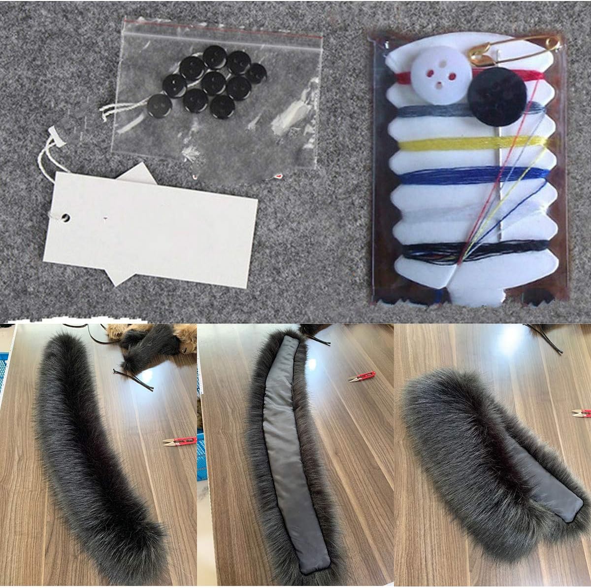 ECYC Ltd Faux Fur Trim for Hood Replacement, Detachable Fluffy Faux Fur Collar Hood Trim Warm Scarf Scarves Wrap Stole Shawl Neck Warmer for Winter Coat Sweater Jacket Hood Unisex image 3