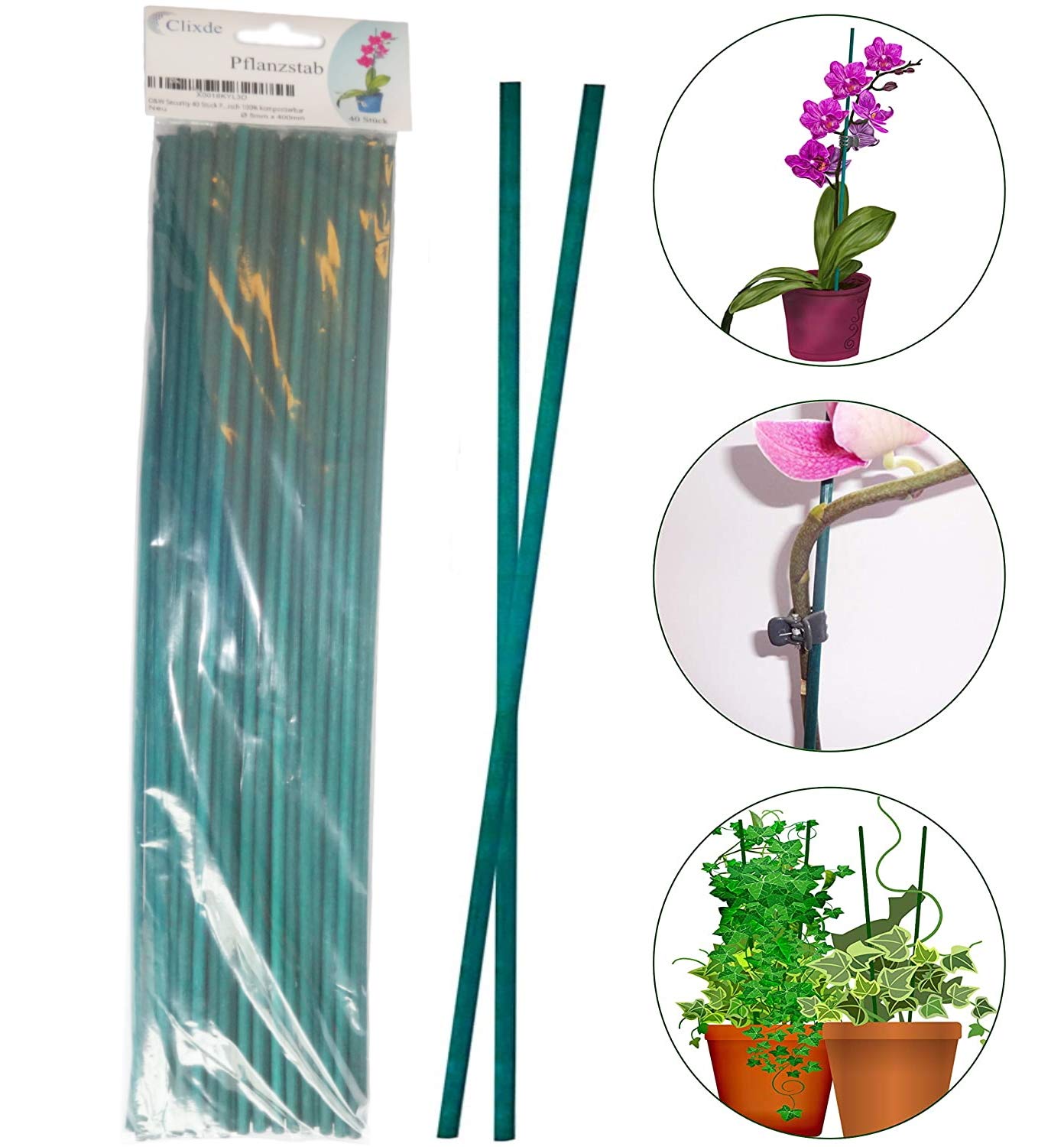 Tuteurs 40cm Plantes Lot De 10 Tuteurs En Bois JIHUOO 40cm Supports Pour Plantes Et L 403785