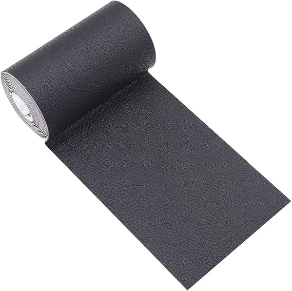 Rotolo Patch Riparazione Pelle - 7.6x152cm, Nero, Adesivo