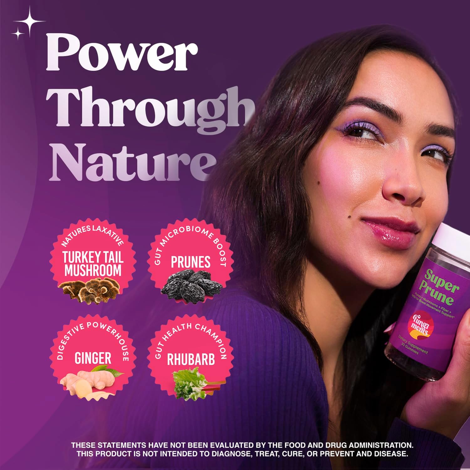 Fungiments Super Prune Mushroom Supplement, 60 Gummies