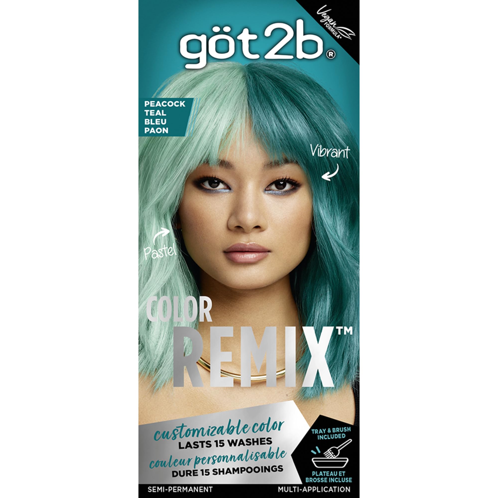 Sponsored Ad - Got2b Color Remix, Customizable Semi-Permanent Hair Color, 097 Peacock Teal