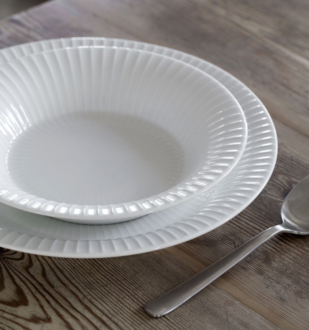 Kahler Hammershoi Soup Plate, White, 8.3"H x 8.3"D, Designed by Hans-Christian Bauer, Gift Box Included