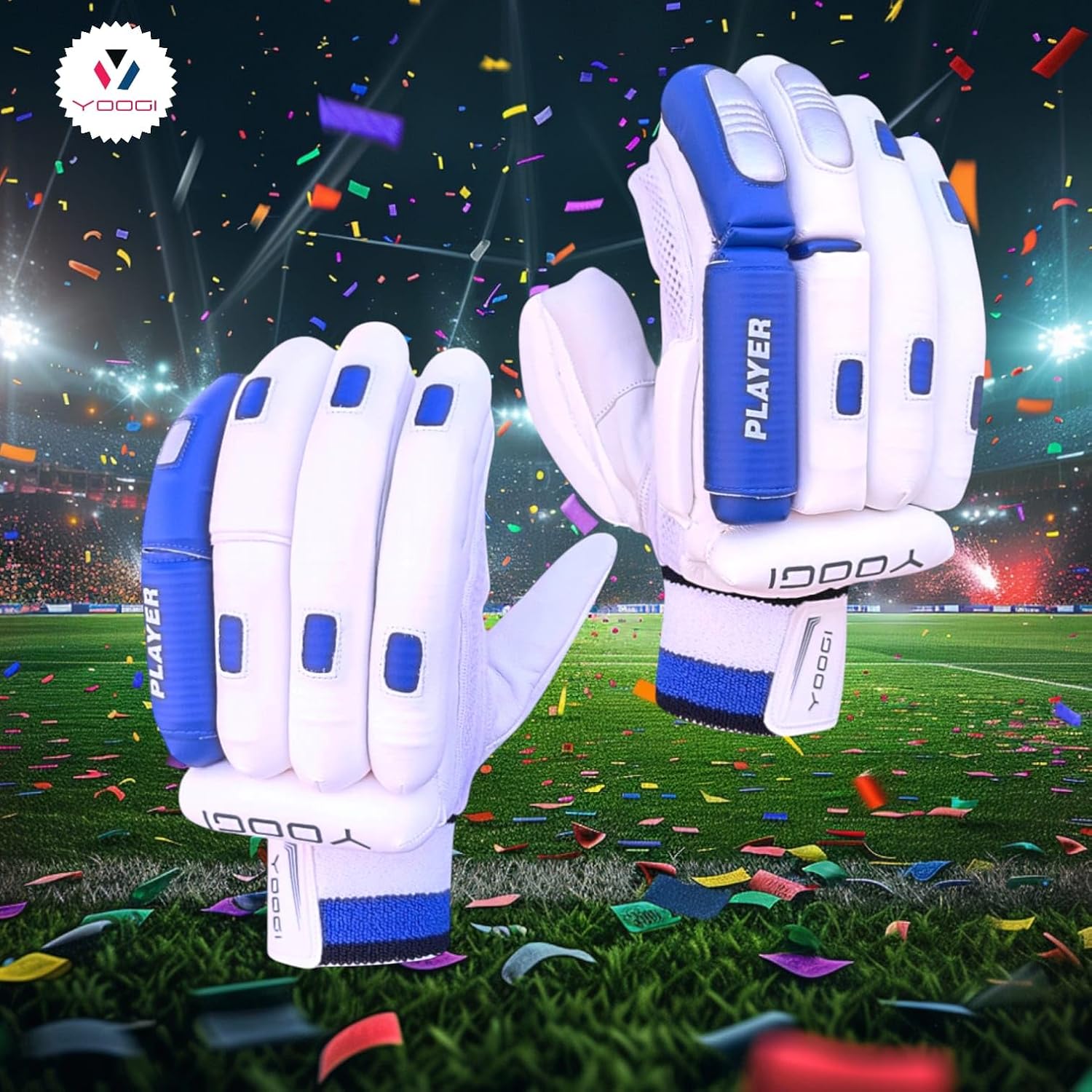 YOOGI Player Cricket Batting Gloves, Suitable for Boys/Youth/Men, Batsman, Padded, Lightweight, Breathable