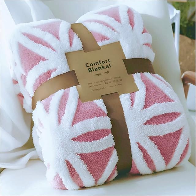 LOMAO Sherpa Fleece BlanketVersatile Blanket sofa throw for Bed Fluffy Soft Extra Large Throw (Pink, 130*160)