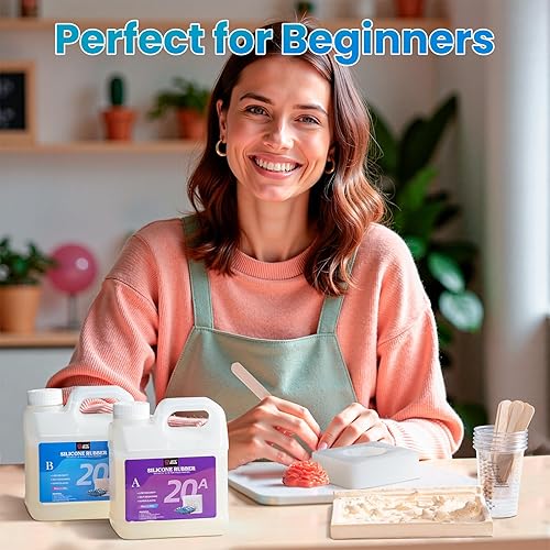 Miniatura 6 de LET'S RESIN Kit de fabricación de moldes de silicona de 72 onzas, goma de silicona de platino no tóxica 20A para fabricantes de moldes,
