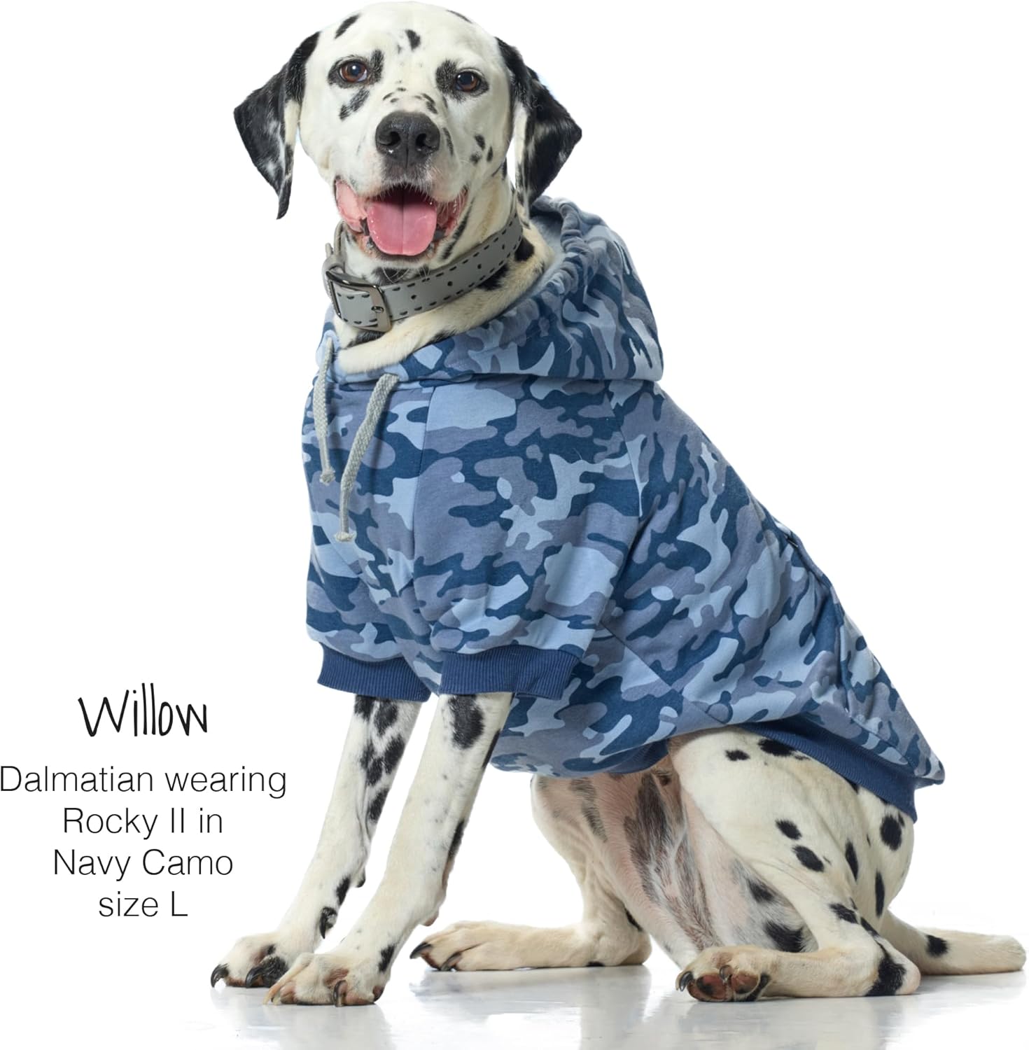 Rocky II - The Extra Comfy Hoodie, Organic Cotton and Recycled Poly Dog Hoodie Pet Coat Sweater for Small, Medium, Large Dogs​​, Navy Camo, XX-Large