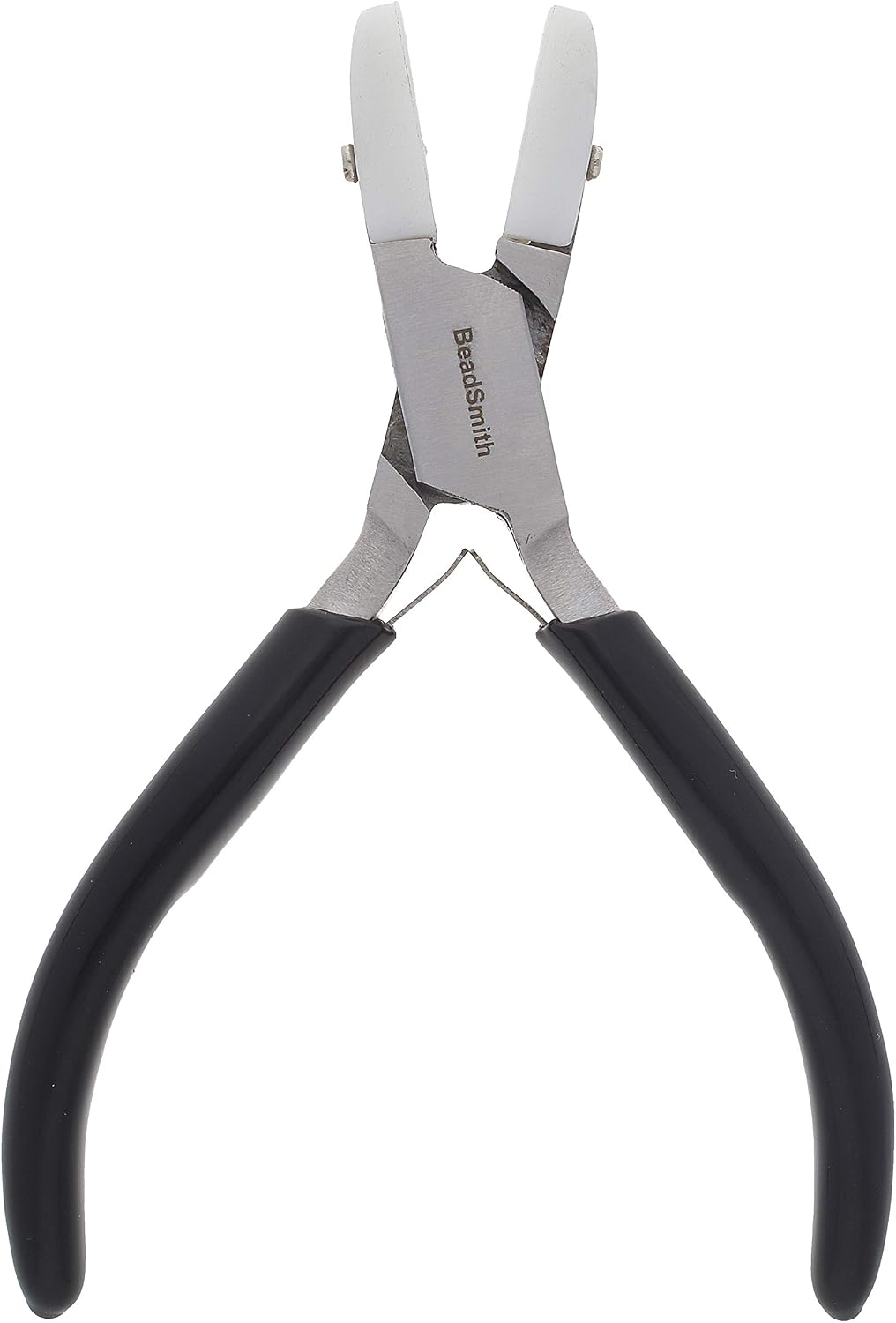 The Beadsmith Double Flat Nose Nylon Jaw Pliers – 5-Inches (127mm), Black Vinyl Comfort Grip Handle with Double Leaf Springs – Protects Wire When Bending and Looping