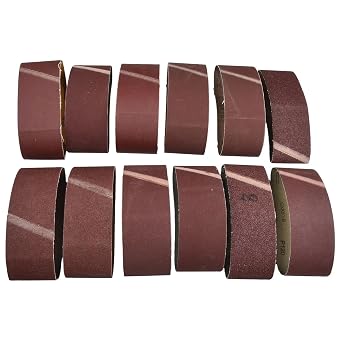 Sanding Belt 12pcs 75X457mm Sanding Belts 60/80/120/150/240/400 Grit Belt Sander Sandpaper for Belt Sander Polishing Machine Abrasive-Tools