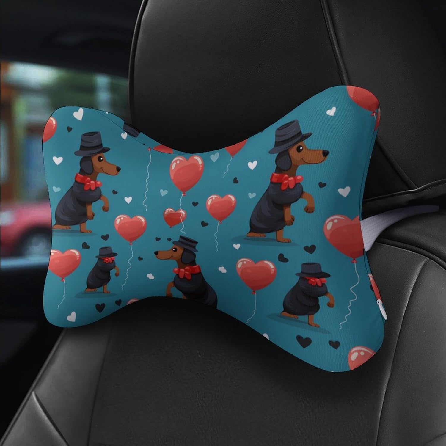 Dachshunds Dog 2 Pack Car Neck Pillow Car Headrest Soft Car Pillow for Most Cars