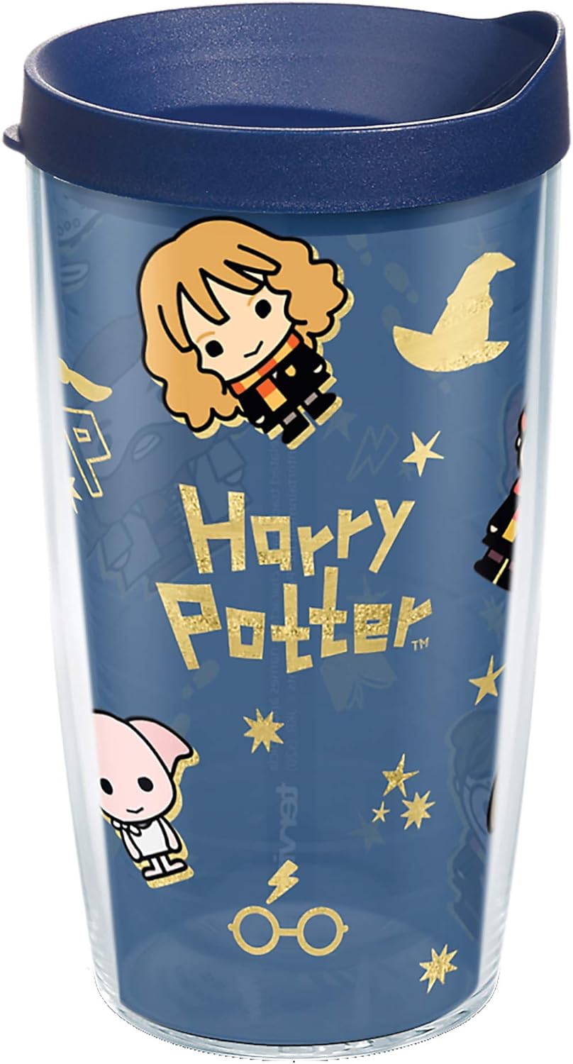 Tervis Harry Potter Charm Icons Made in USA Double Walled Insulated Tumbler Travel Cup Keeps Drinks Cold & Hot, 16oz, Classic