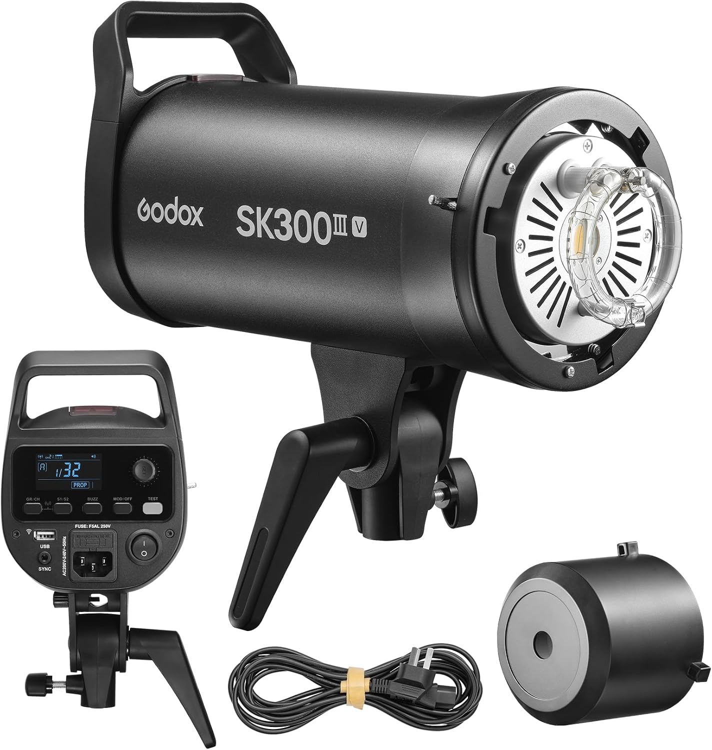 GODOX SK300III-V SK300IIIV Photo Studio Flash 300Ws 2.4G Wireless Bowens Mount Strobe Light GN58 5700±200K Modeling Lamp 0.1-1.5s Recycle Time Photography Light for Product/Wedding/Portrait