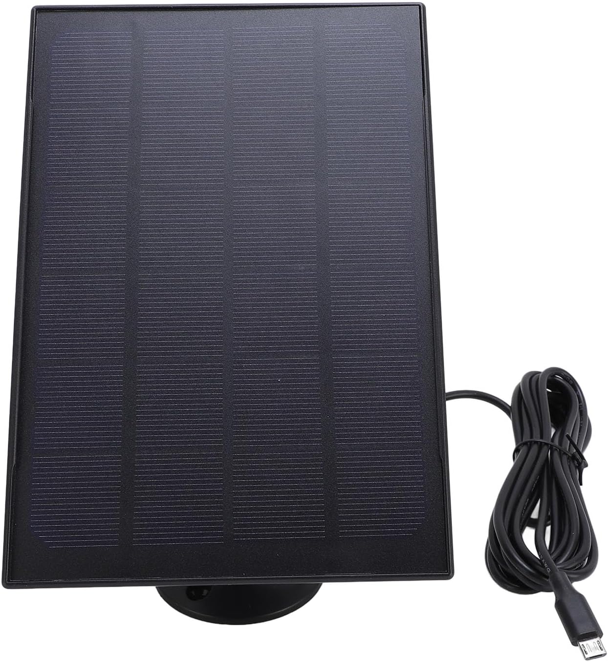 Drfeify Panel for Bird Feeder Camera 360 Adjustable Mount with 9.84ft Cable High Efficiency Monocrystalline IP66 Weatherproof for Outdoor Camera Micro USB Devices (Black)