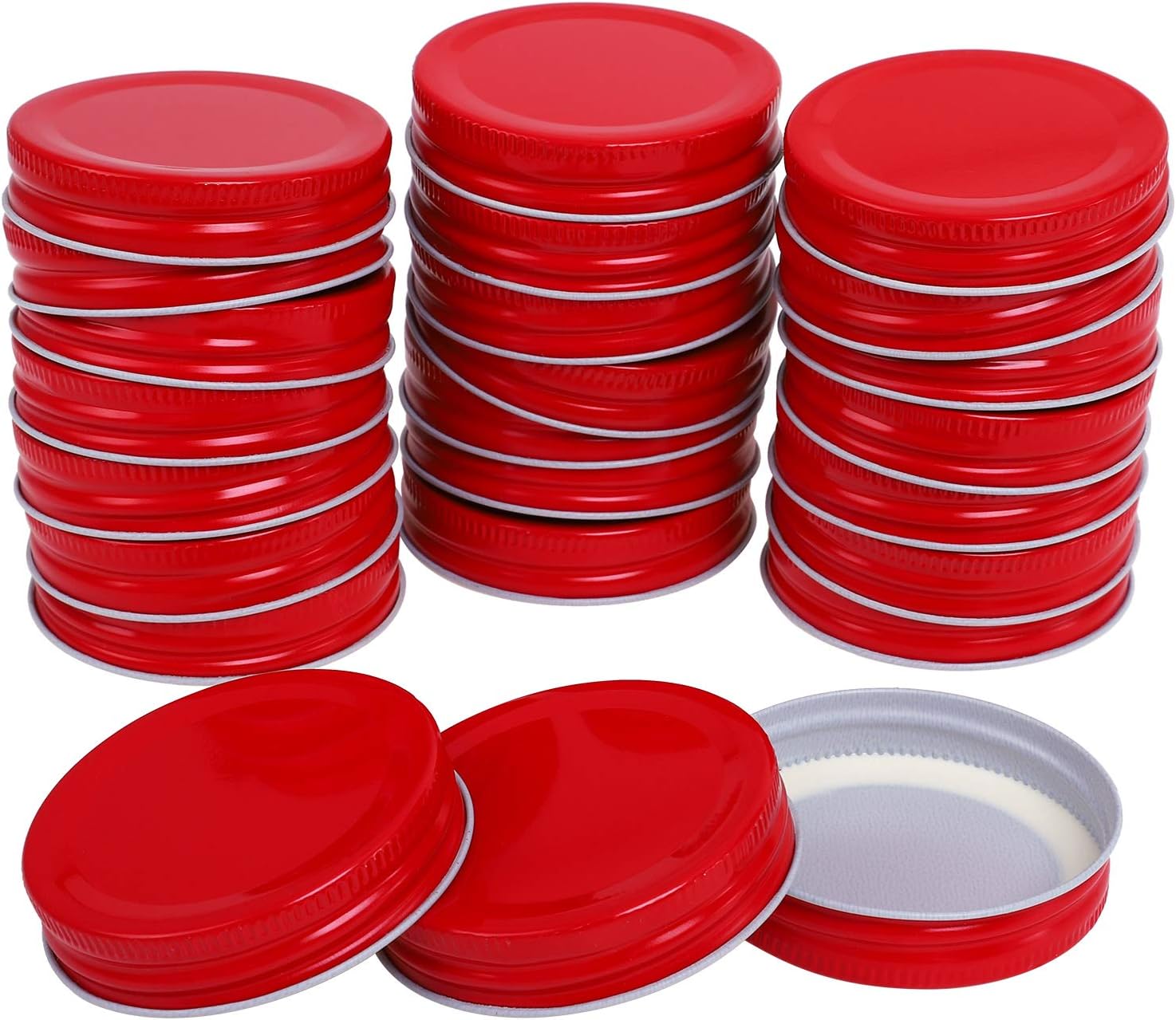 URATOT 24 Pack Mason Jar Lids Secure Reuseable Regular Mouth Mason Storage Canning Lids