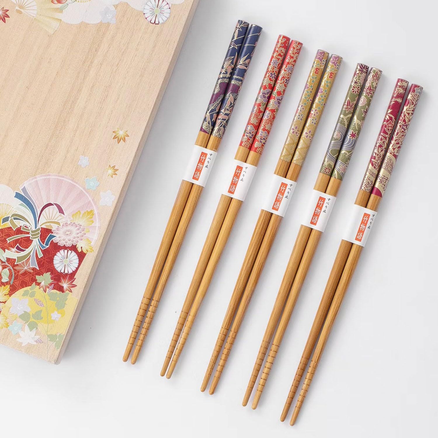 Bacchette riutilizzabili Bacchette Coppia di Bacchette Confezione Regalo Bacchette Antiscivolo per Uso Domestico Bacchette riutilizzabili(B 2 Coppie)