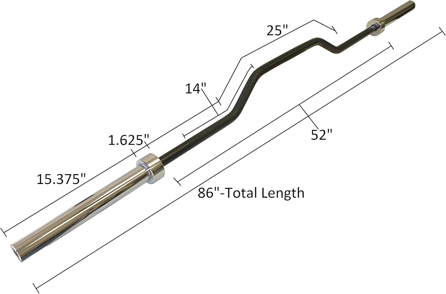 Ader 7' (84'') Cambered Bench Press Bar