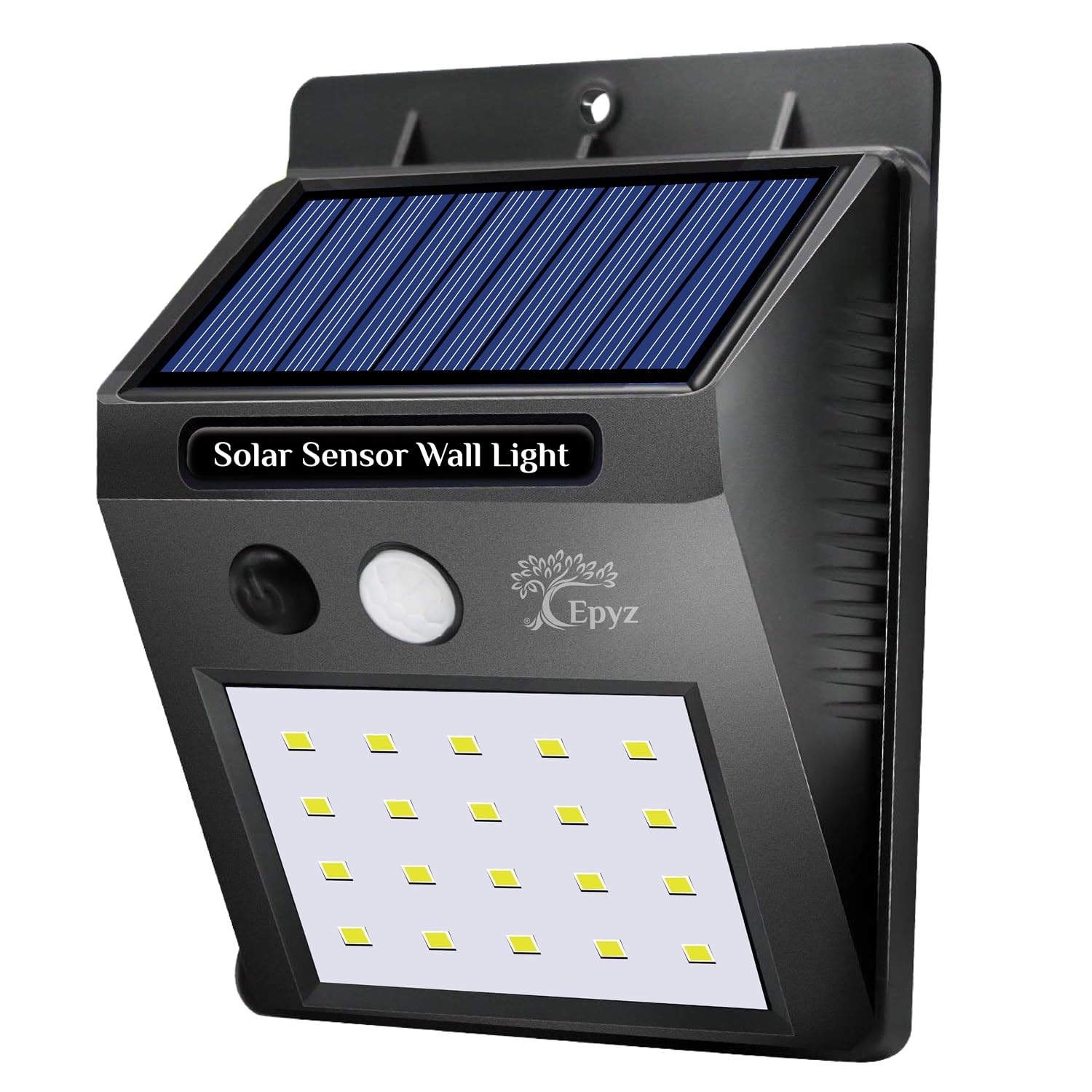 Epyz Solar Light Outdoor Waterproof Motion Sensor Lights Wall Night Light with 2 Modes for Fence Garage Yard Step Stair [ White Light,Pack of 1, 20LED ]