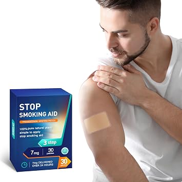 Stop Smoking Patches Step 3, Best Product to Quit Smoking 7mg, 30 Patches Easy and Effective Anti-Smoking Stickers Green-Step3