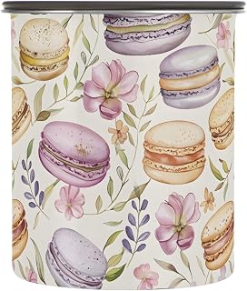ALAZA Macaron Flower Blossom Coffee Canister 17oz Food Storage Canister with Lids Kitchen Organizer Decor for Beans Tea Sugar Gournd Rice