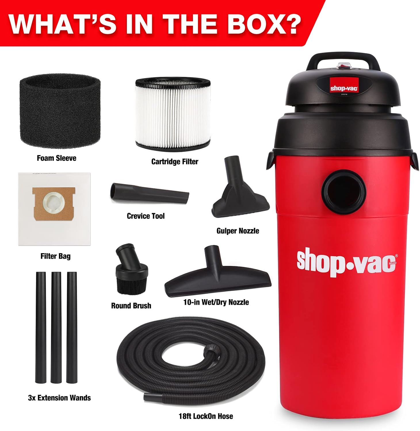 Buy ShopVac 5 Gallon 5.0 Peak HP Wet/Dry Vacuum, Wall Mountable