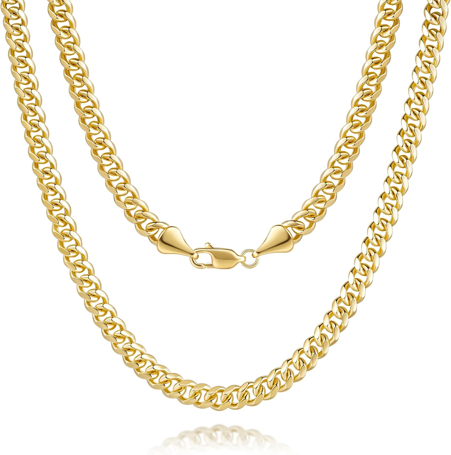 14K Gold Necklaces for Women Gold Chain Necklaces for Men Cuban Link Chains for Mens Versatility in Style Necklace for Women Men Chains Necklaces 16'' 18'' 20'' 22'' 24'' 5MM&7MM