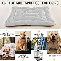 Vista 11 de Dog Bed Mat Soft Comfortable Anti-Slip Bottom Pet Mat Washable Cat Kennel Crate Pad for Small Medium Large Pets 18x24in Hot Pink Beige