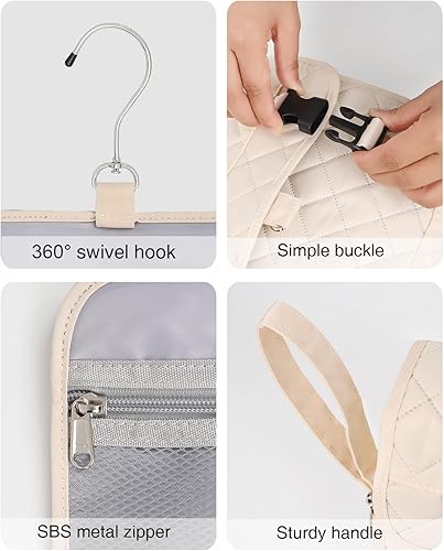 Miniatura 5 de Relavel Neceser colgante para hombres y mujeres para viajar, blanco, Neceser de viaje para hombre y mujer