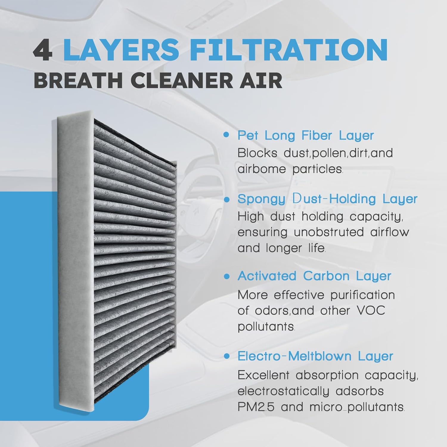 Engine & Cabin Air Filter Kit Compatible with Lexus ES250 ES350 NX250 NX350 2019-2026 Fit for Toyota Avalon Camry Corolla RAV4 Highlander 2020-2026# 17801-F0050 & 87139-0E040