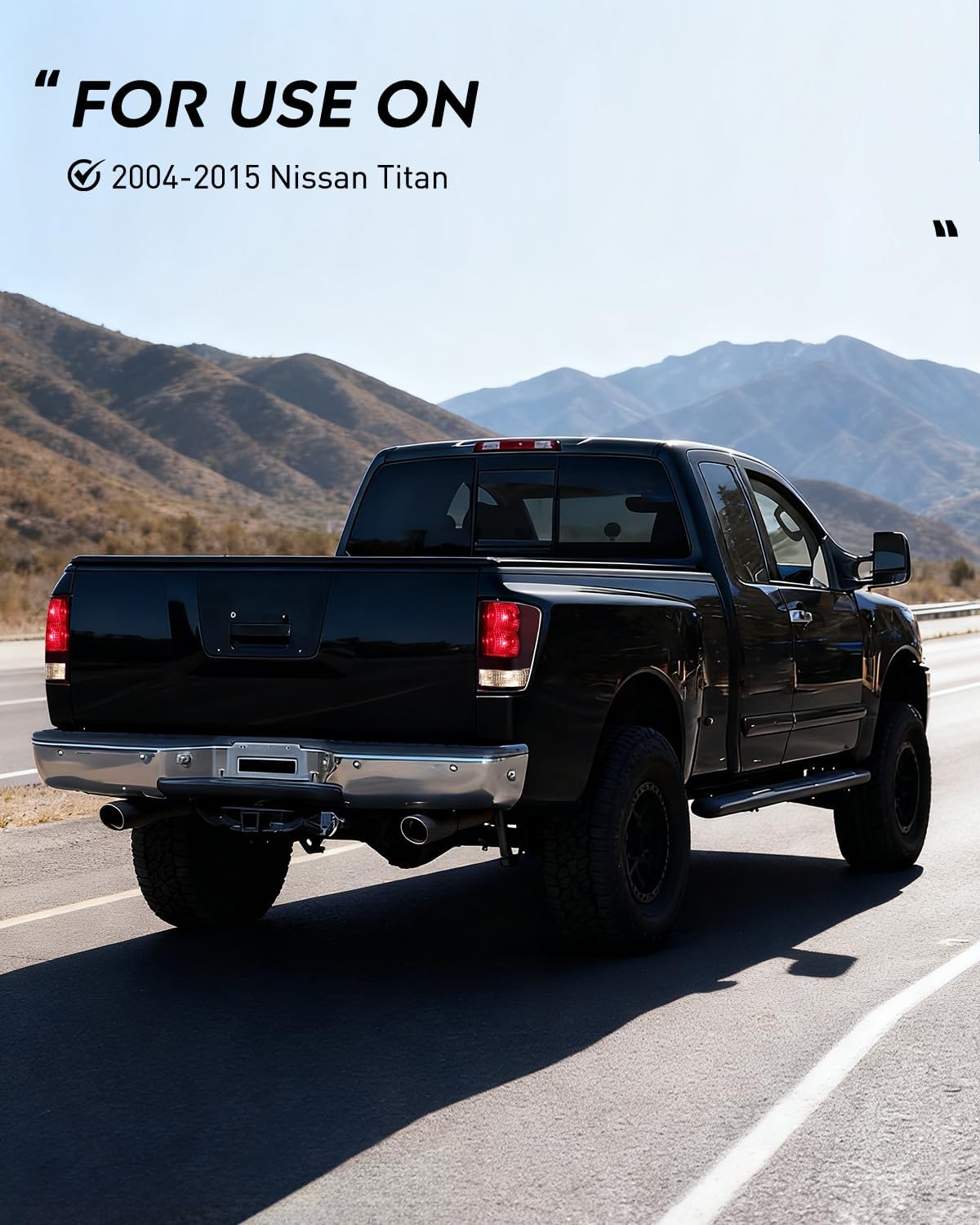 Nilight Taillight Assembly Compatible with 2004 2005 2006 2007 2008 2009 2010 2011 2012 2013 2014 2015 Nissan Titan Tail Light OE Style Rear Lamp Replacement Passenger Side Smoked Red Lens