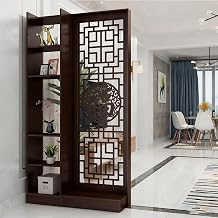 Multi-Functional Wall Room Divider, Wooden Bookcase Screen Shelves,Entrance Halls Cabinet Privacy Partition for Home Office DecorativeW100cm/39.3in