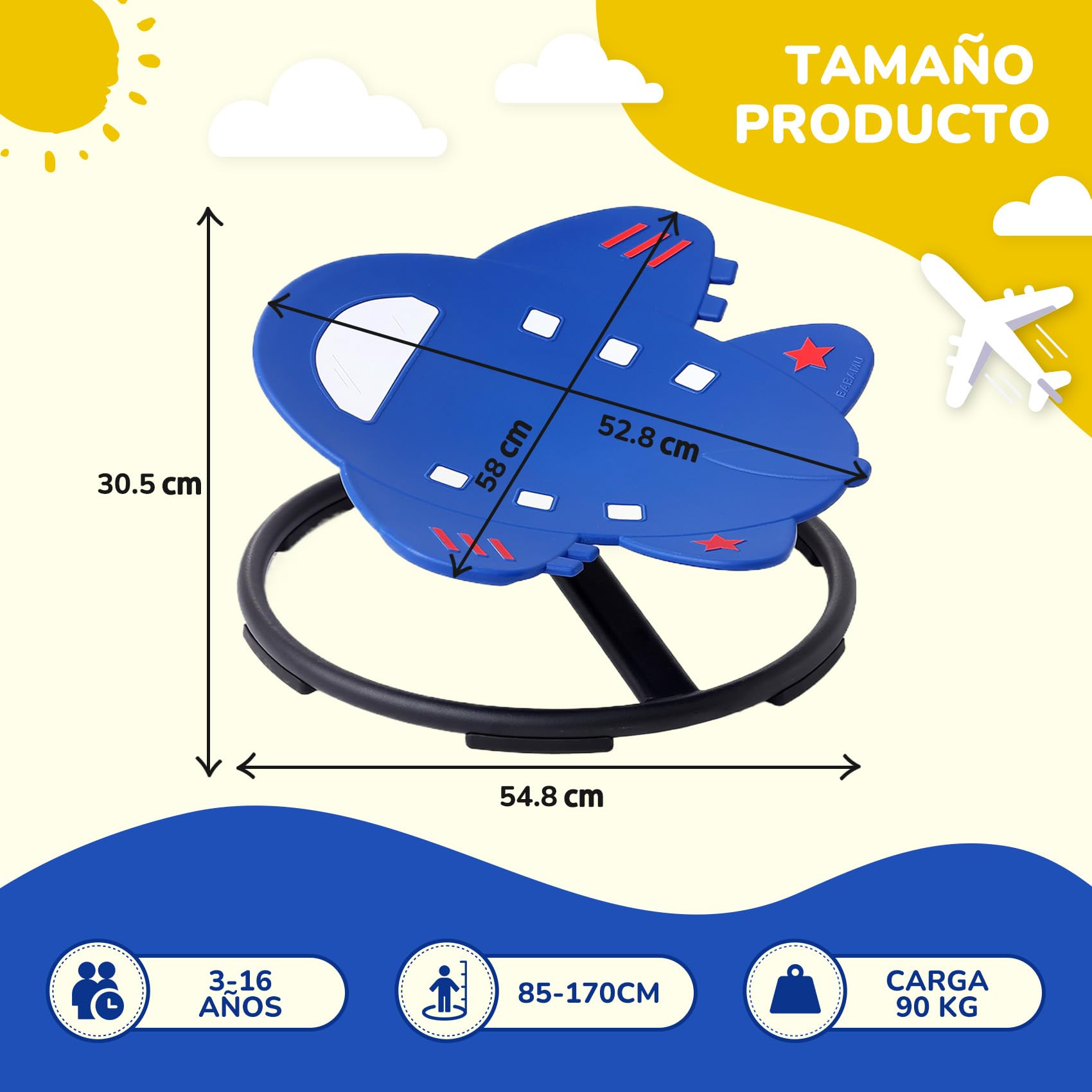 Sedia Sensoriale Prodotti Sensoriali per L'autismo Giocattoli Sensoriali Sedia Rotante Autismo Sedia Rotante per Bambini Sedia Girevole per L'allena (Blu)