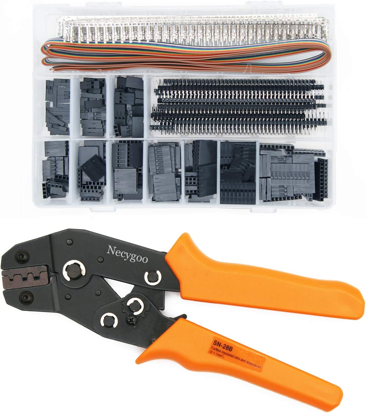 Dupont Crimping Tools 0.25-1.0mm² 22-18AWG Dupont Crimping Pliers with 1420PCS Dupont Connectors IDC Cable Dupont Tool