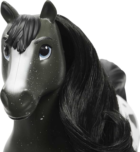 Foto 4 de 6 de Dreamworks Spirit Spirit Semental Negro Caballo mustang de juguete con crin y cabeza articulada