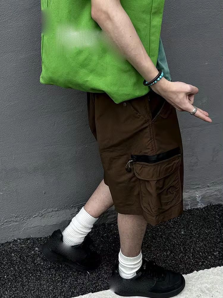 Japanese Streetwear Outdoor Breathable Cargo Shorts Men Clothing Summer Harajuku Multi-Pocket Straight Fifth Pants