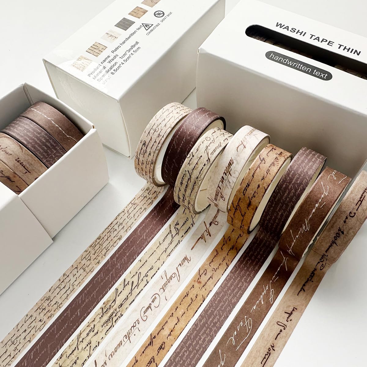 Retro Washi Tape Set – 8 Decorative Patterns