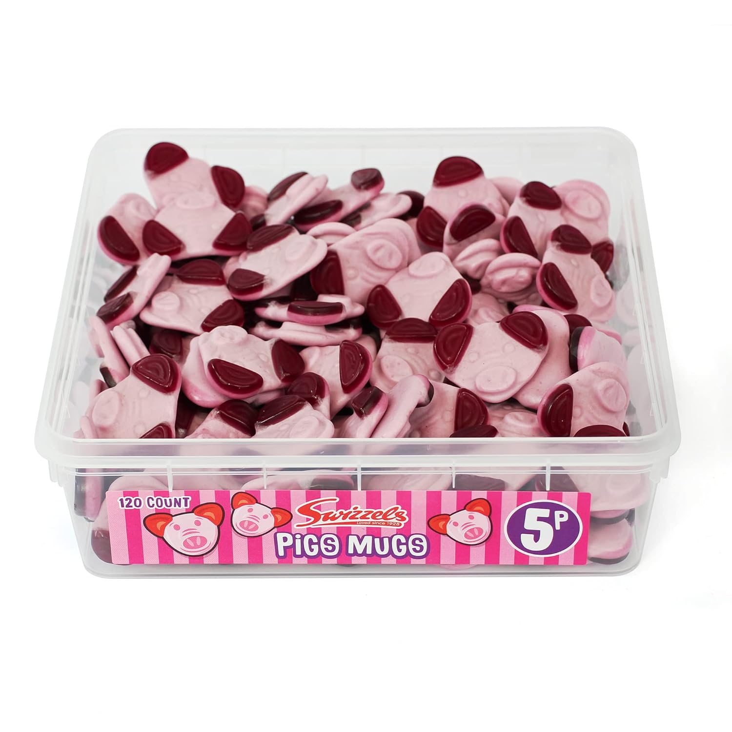 Swizzels Pigs Mugs Sweet Tub 120pcs (Pack of 6)