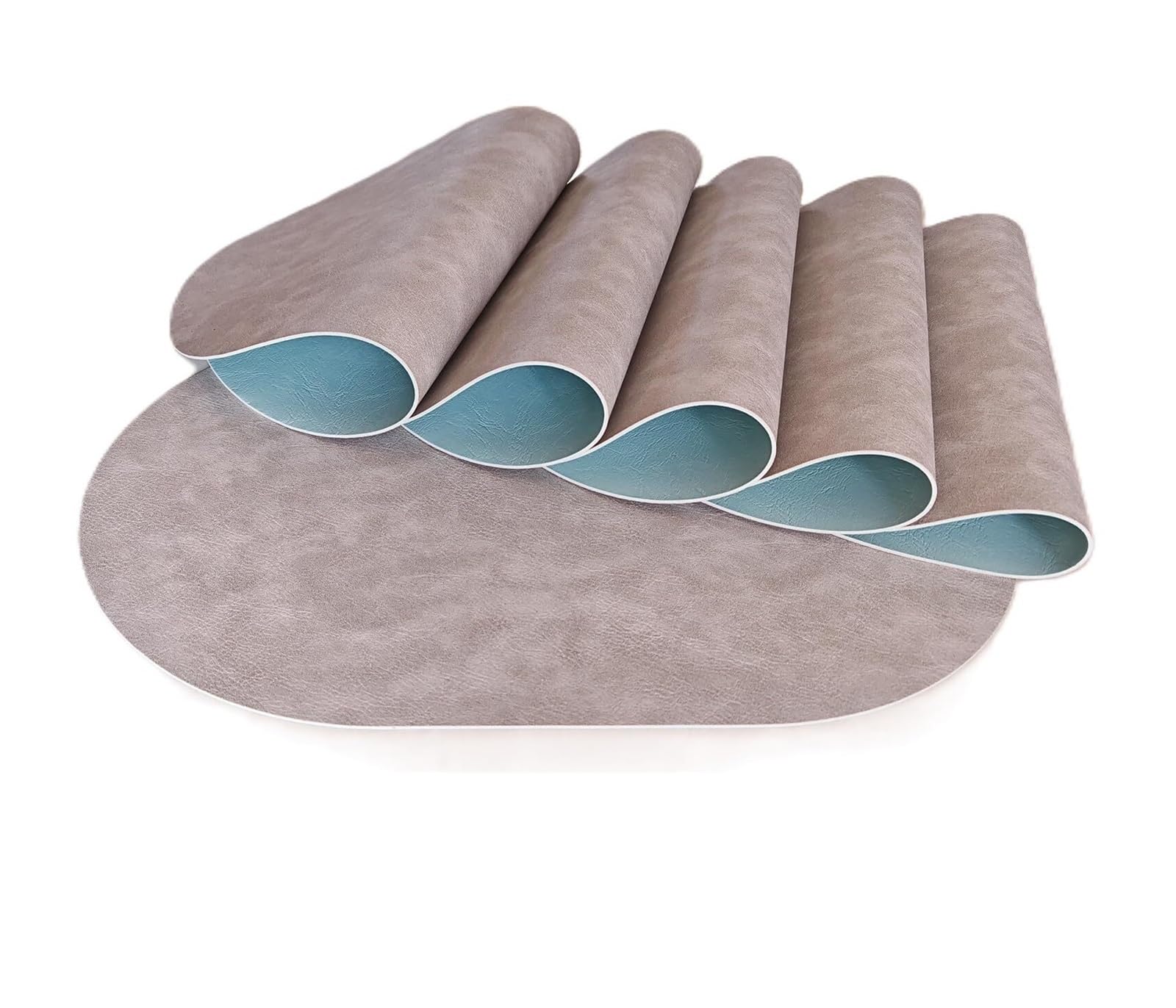 Place Mats Oval Faux Leather Placemats Set of 2
