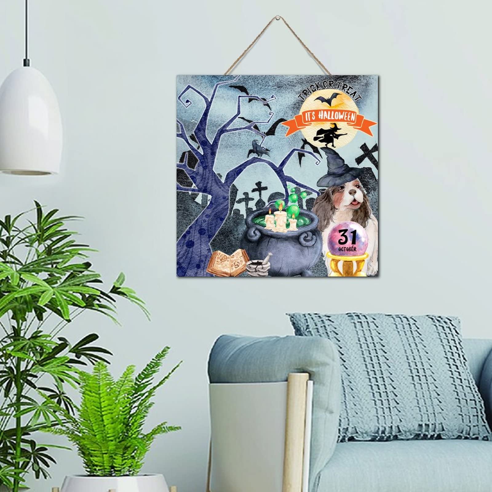 Plaque en bois Trick or Treat : la solution pour une décoration d'Halloween chic et durable