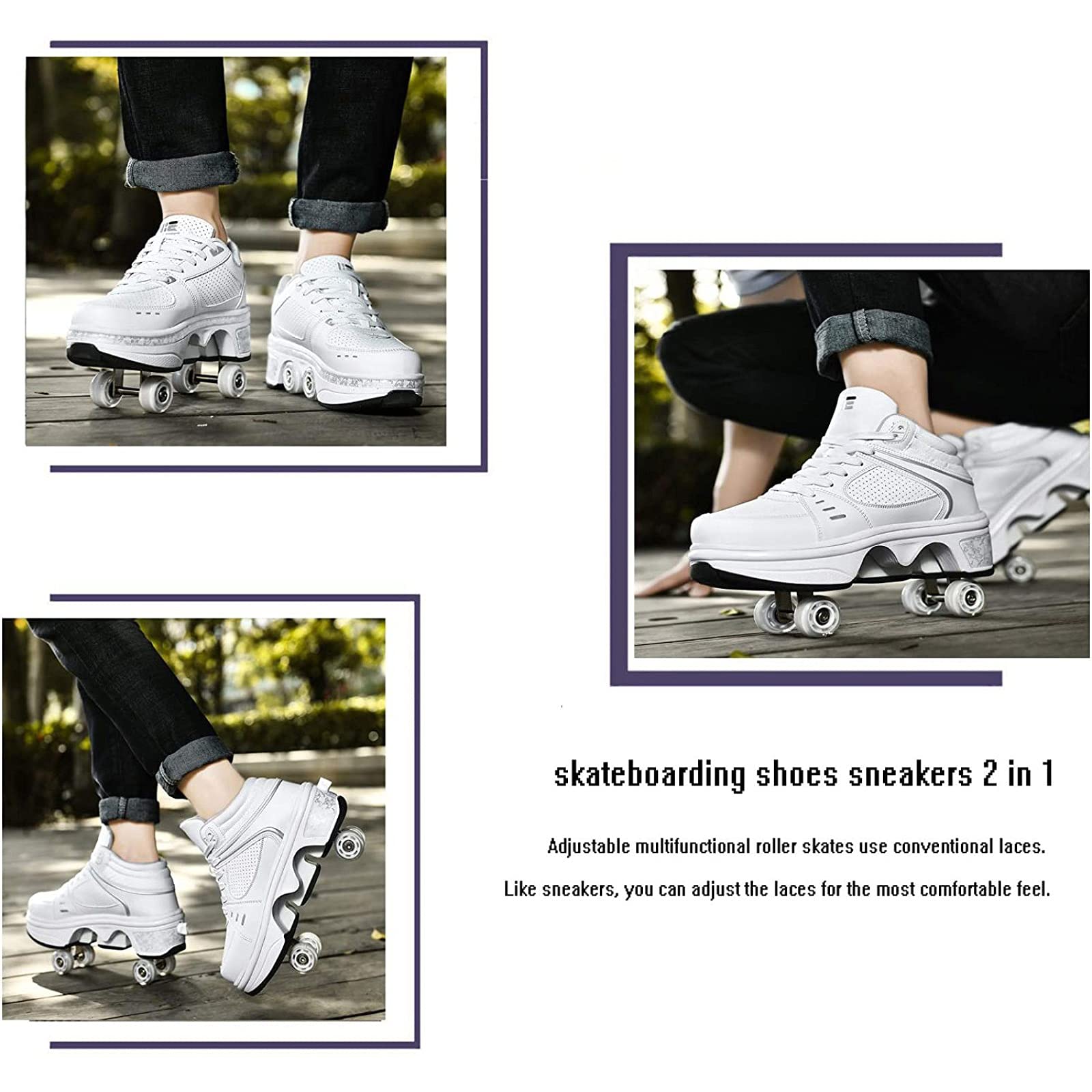 Rollschuhe, 2-in-1-mehrzweck-schuhe Quad Roller Skates, Roller Erwachsene Skates,41