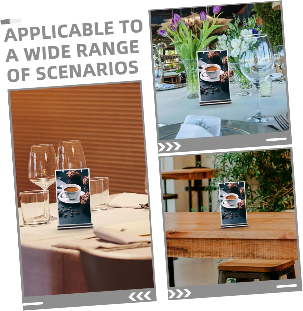 SHINEOFI 2pcs Tabletop Menu Display Stand Standing Sign Holder for Restaurant Commercial Use Document Holder for Menus and More Vertical