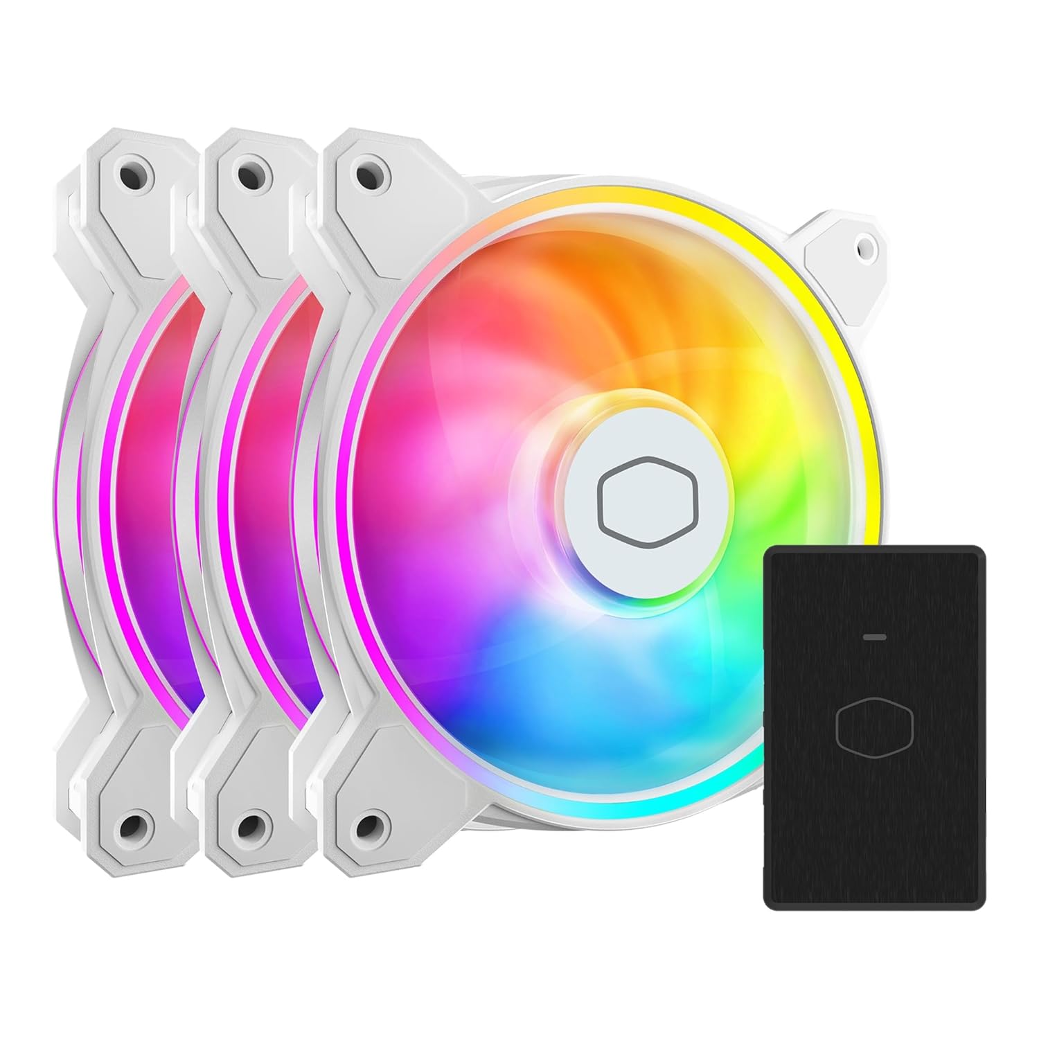Cooler Master MasterFan MF120 Halo2 3in1 White 120mm ARGB Gen2 PC Case Fan 3 Pack White MFL-B2DW-213P2-R2 FN2127
