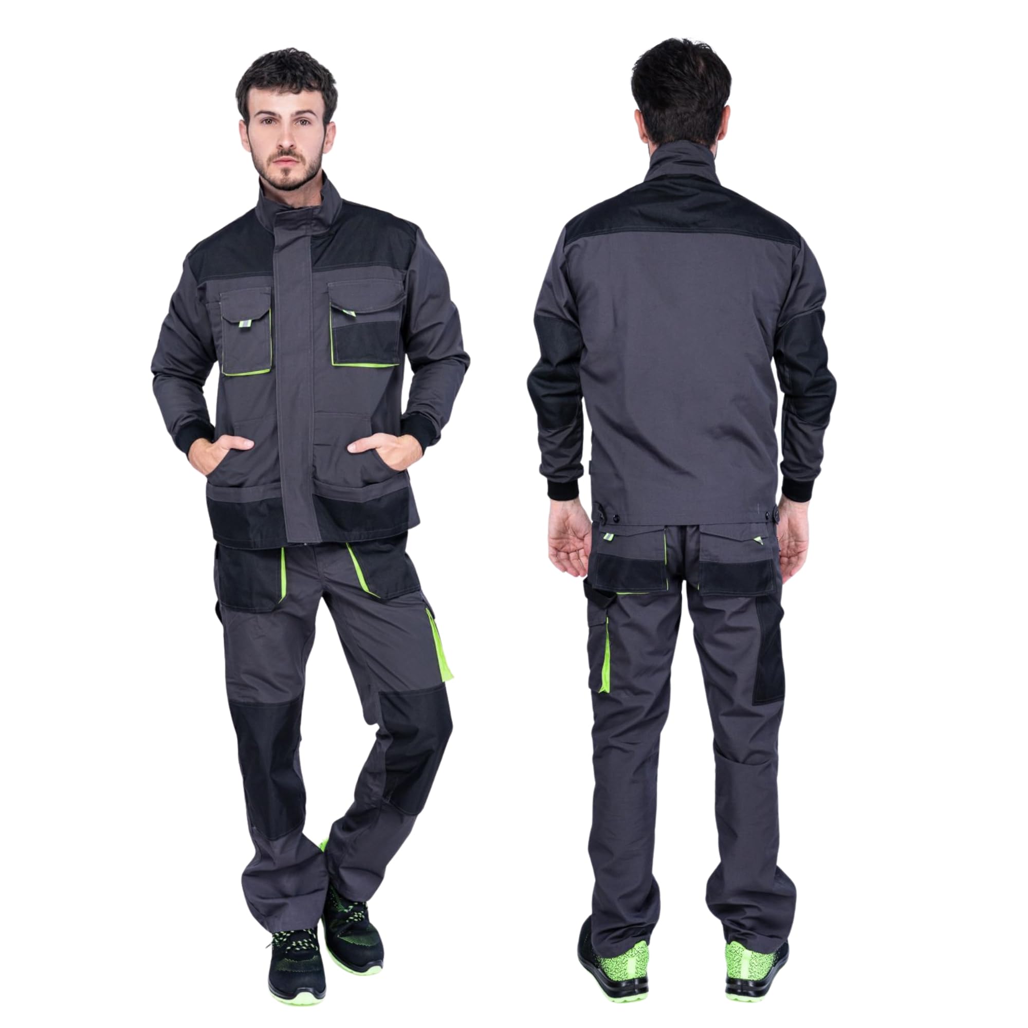 Veste de travail homme, Blouson de travail, Multi Poches, Grande Taille S - XXXL, Manteau de travail, Bleu/Noir/Rouge, Haute qualité Vetement