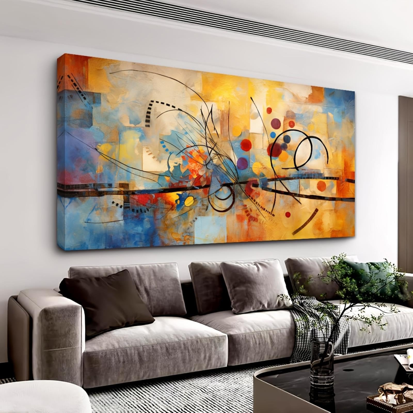 Art abstrait moderne pour salon décoration murale géométrique - 8