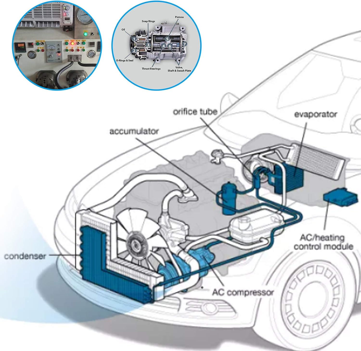 VEVOR CO 11323C 360027460 DCS17E Universal Air Conditioner AC Compressor and Clutch for Land Rover LR2 Volvo S60 S80 V70 XC60 XC70 XC90 A/C Compres