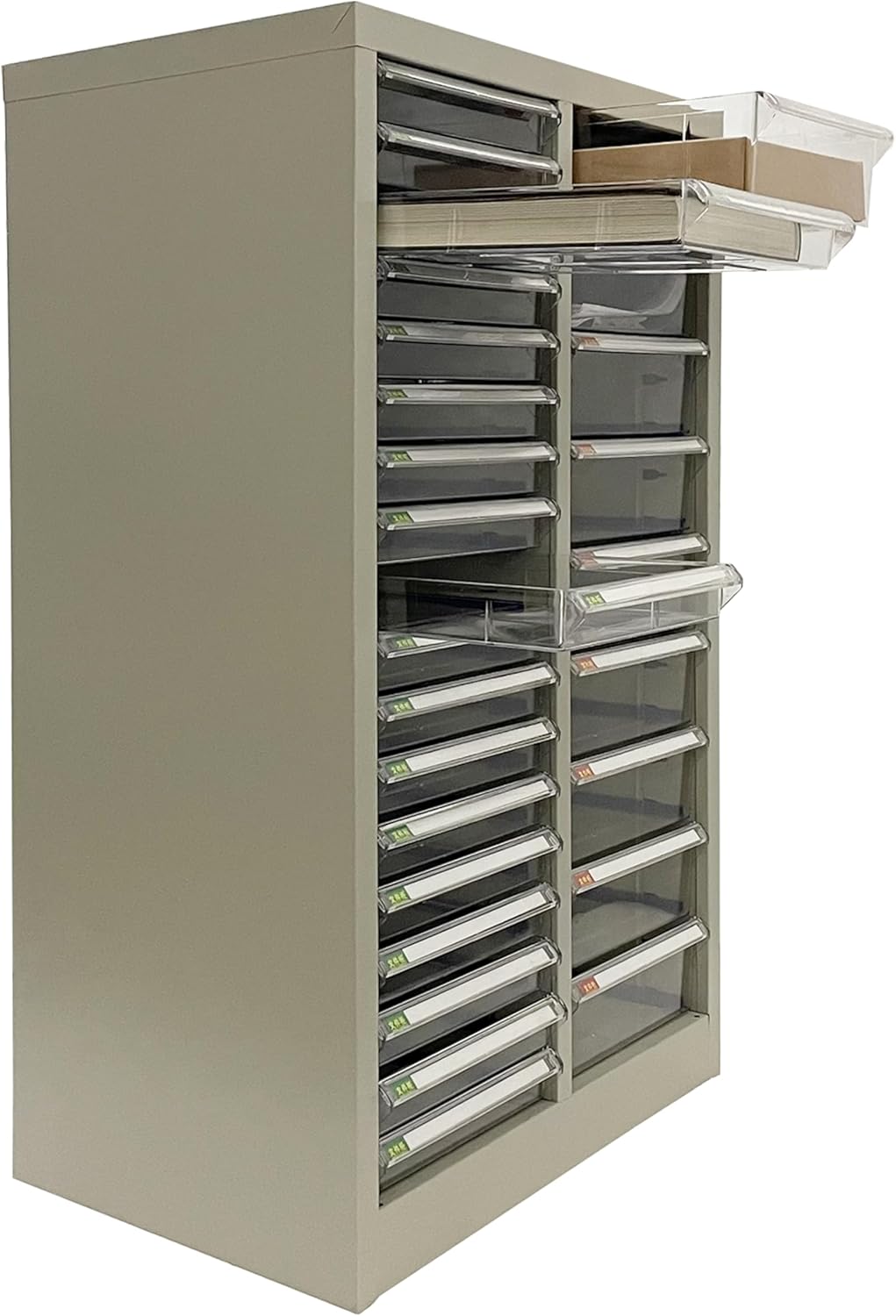 File Cabinet Parts Cabinet Plastic Drawer Storage with 9 Medium and 18 Small Clear Drawers Combination for Documents Makeup Nail Salons Offices Bolts Nuts Legos Beads Lateral